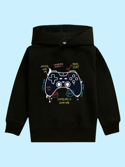 Nusyl - Unisex Black Gaming Printed Hoodies