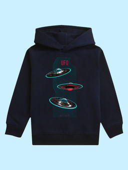 Nusyl - Unisex Navy Blue Space Printed Hoodies