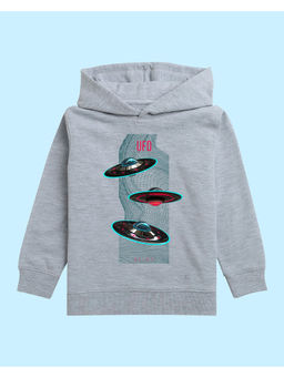 Nusyl - Unisex Grey Space Printed Hoodies