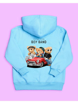 Nusyl - Unisex Sky Blue Teddy Bear Hoodies