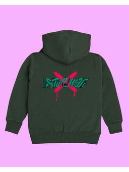 Nusyl - Unisex Olive Alien Printed Hoodies