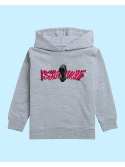 Nusyl - Unisex Grey Alien Printed Hoodies