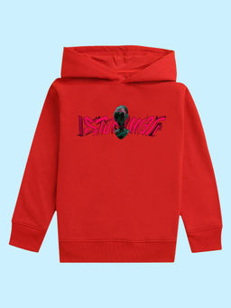 Nusyl - Unisex Red Alien Printed Hoodies