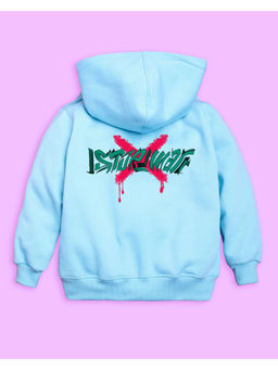 Nusyl - Unisex Sky Blue Alien Printed Hoodies