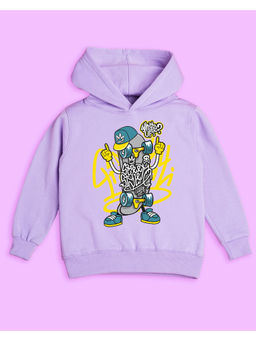 Nusyl - Unisex Lilac Text Printed Hoodies