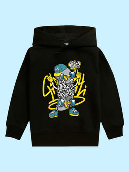 Nusyl - Unisex Black Text Printed Hoodies