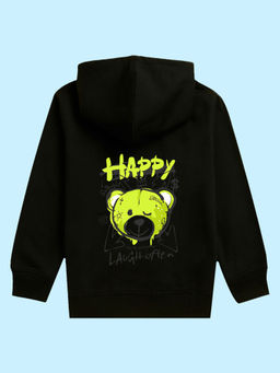 Nusyl - Unisex Black Teddy Printed Hoodies
