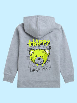 Nusyl - Unisex Grey Teddy Printed Hoodies