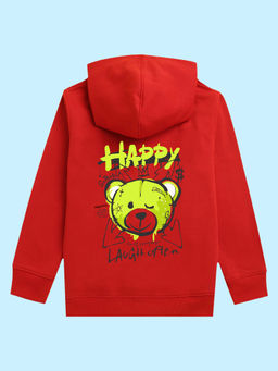 Nusyl - Unisex Red Teddy Printed Hoodies