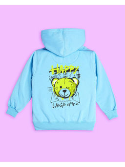 Nusyl - Unisex Sky Blue Teddy Bear Printed Hoodies