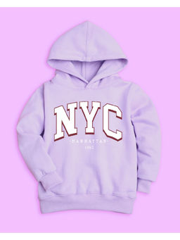 Nusyl - Unisex Lilac Nyc Printed Hoodies