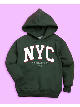 Nusyl - Unisex Olive Nyc Printed Hoodies