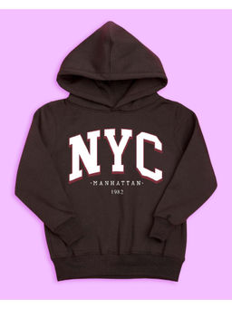 Nusyl - Unisex Brown Nyc Printed Hoodies