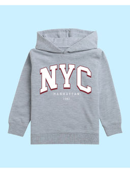 Nusyl - Unisex Grey Nyc Printed Hoodies