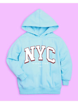Nusyl - Unisex Sky Blue Nyc Printed Hoodies