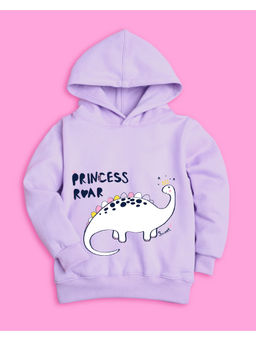 Nusyl - Girls Lilac Dinosaur Printed Hoodies