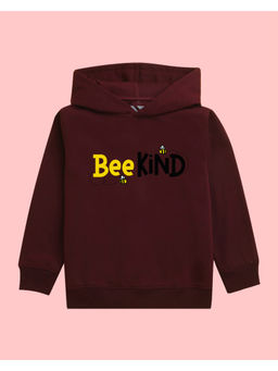 Nusyl - Girls Bee Printed Burgundy Hoodies
