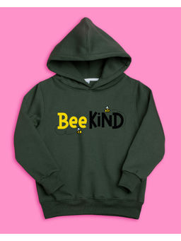 Nusyl - Girls Olive Bee Printed Hoodies