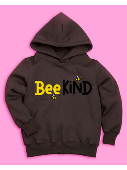 Nusyl - Girls Brown Bee Printed Hoodies