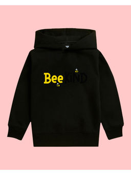 Nusyl - Girls Bee Printed Black Hoodies