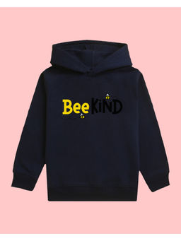 Nusyl - Girls Bee Printed Navy Blue Hoodies