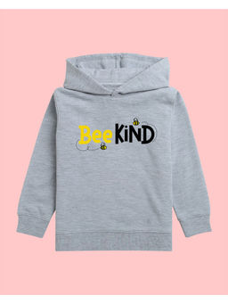 Nusyl - Girls Bee Printed Grey Hoodies