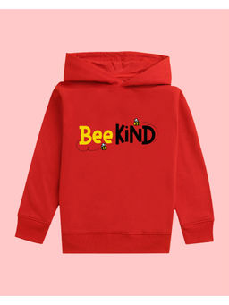 Nusyl - Girls Bee Printed Red Hoodies