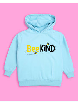 Nusyl - Girls Sky Blue Bee Printed Hoodies