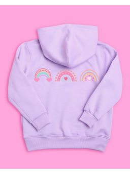 Nusyl - Girls Lilac Rainbow Printed Hoodies