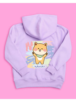 Nusyl - Girls Lilac Kawaii Printed Hoodies