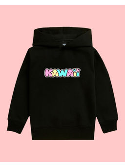 Nusyl - Girls Kawaii Printed Black Hoodies