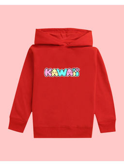 Nusyl - Girls Kawaii Printed Red Hoodies