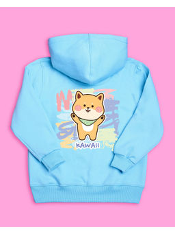 Nusyl - Girls Sky Blue Kawaii Printed Hoodies
