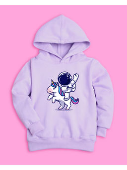 Nusyl - Girls Lilac Astronaut Printed Hoodies