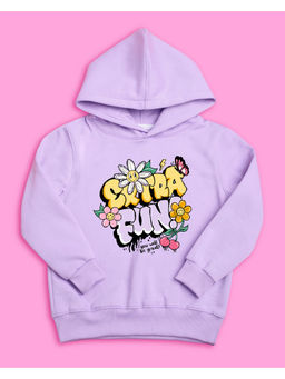Nusyl - Girls Lilac Extra Fun Printed Hoodies