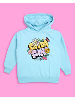 Nusyl - Girls Sky Blue Extra Fun Printed Hoodies