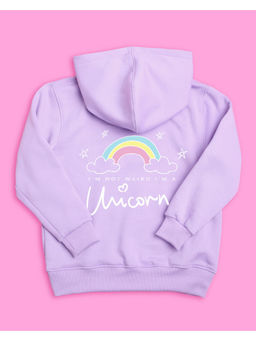 Nusyl - Girls Lilac Unicorn Printed Hoodies