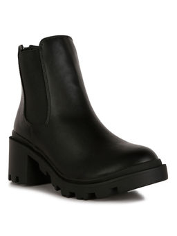 London Rag - Black Block Heel Platform Chelsea Boots