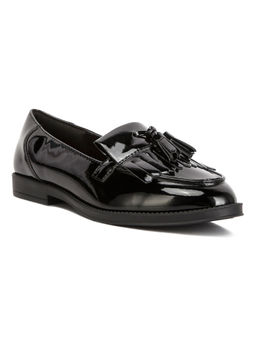 London Rag - Black Valerie Tassel Detail Patent Loafers