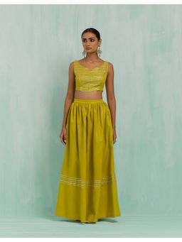 The Indian Cause - Lemon Green Niyaaz Lehenga & Blouse (Set of 2)