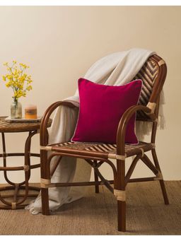 Fabindia - Wine Ameera Cotton Solid Cushion Cover (16x16 Inches)