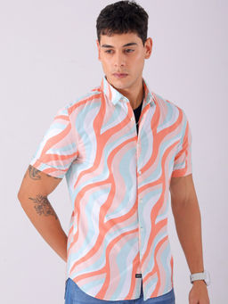 The Indian Garage Co - Men Abstract Printed Cutaway Collar Casual Shirt Multi-Color