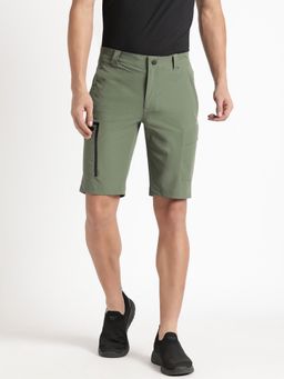 WILDCRAFT - Men Hiking Regular Fit Nylon Fabric Anti Odor Shorts-Olive