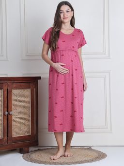 Secret Wish - Pink Heart Hosiery Maternity Nighty