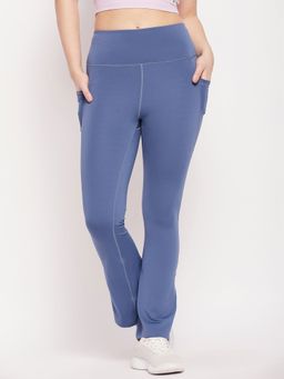 Athlisis - Women Blue Quick Dry Flare Pants