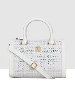 ESBEDA - White Textured Glitter Shine Handbag