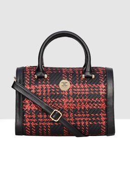 ESBEDA - Black Red Textured Glitter Shine Handbag