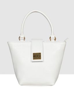 ESBEDA - White Structured Top Handle Handbag