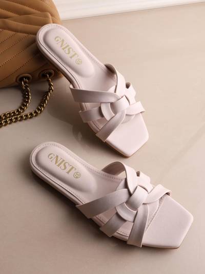 Women Casual Slip on Cream Slip on Flats