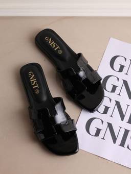 GNIST - Women Casual Slip on Black Slip on Flats